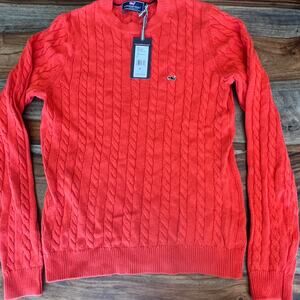 Nwt boys XL Vineyard Vines boys cable knit crew sweater